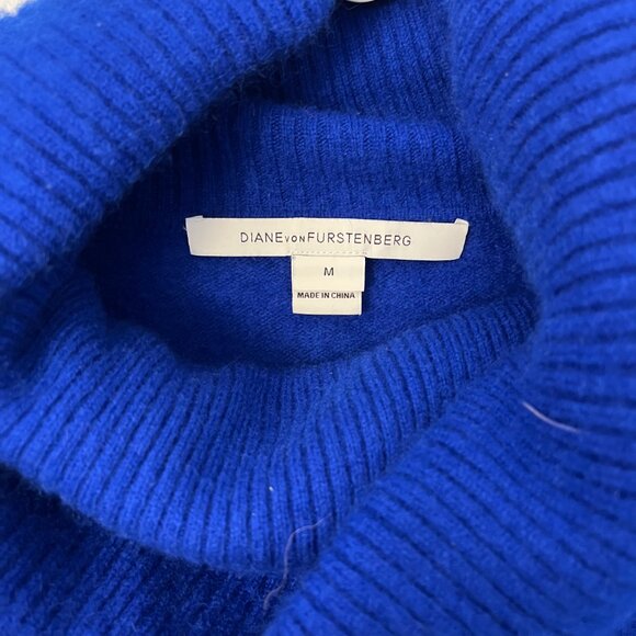 DIANE von Furstenberg Cashmere Blue Federal Monk Cowl Sweater - Picture 2 of 7